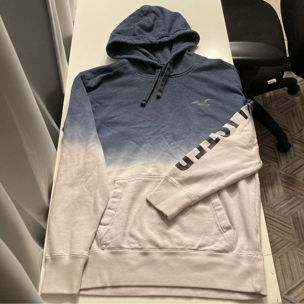 Hollister Ombré Blue & White Hoodie